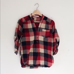 Fun2Fun high-low Buffalo Plaid Flannel
